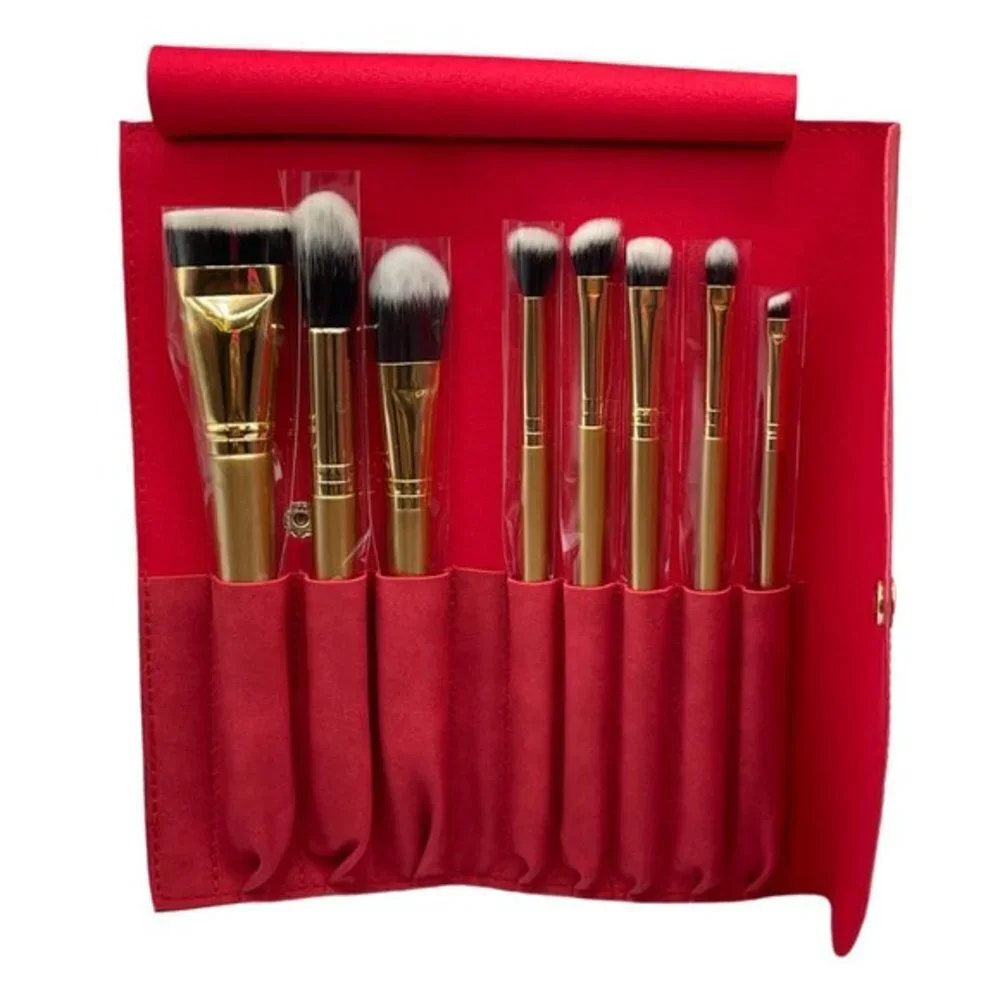 Luxie 9 pc Full Face Shimmer & Gold Brush Set